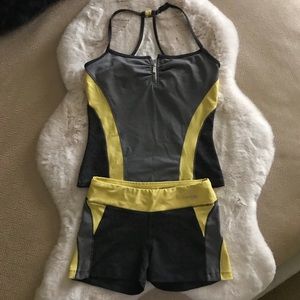 BEBE SPORT WORKOUT TOP AND SHORTS